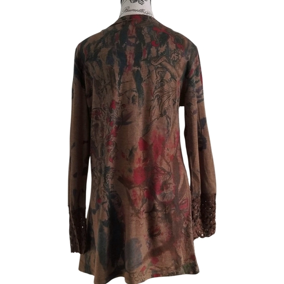 Brown tye dye tunic with many details - Picture 6 of 7